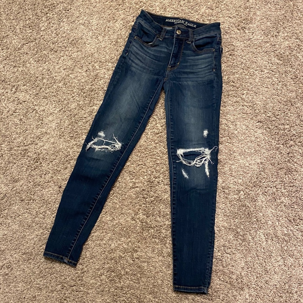 American Eagle Hi-Rise Jegging 00 Short, Distress